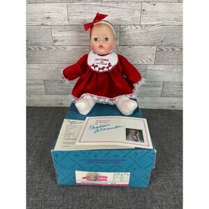 Madame Alexander FAO HUGGUMS Baby Doll 81-S Red Velvet Dress Squeaker Box 1977